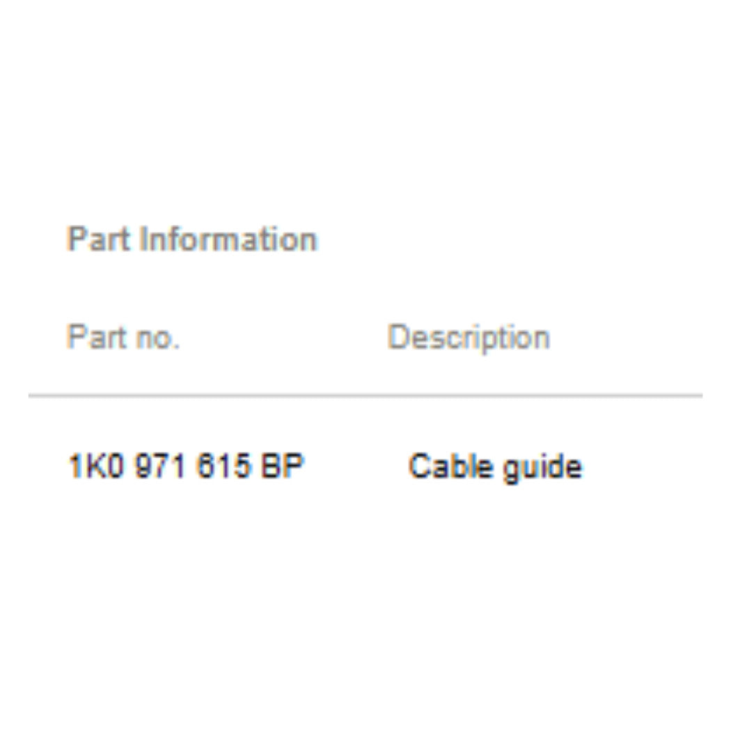 2011–2015 VW Jetta Wiring Harness Conduit Used OEM 1K0971615BP
