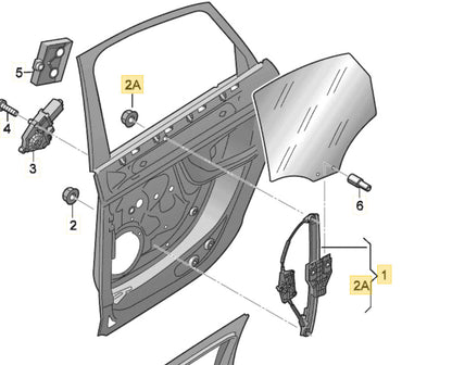 2010–2012 AUDI Rear Right Window Regulator WITHOUT FH-Engine USED OEM 8K0839462A