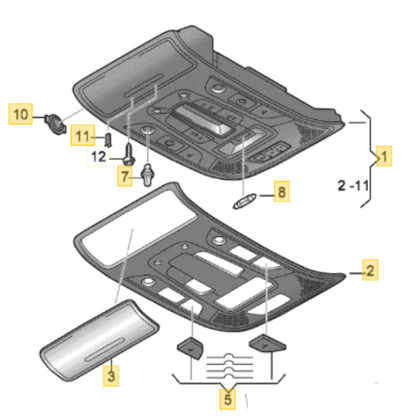 2012-2018 Audi A6 A7 Interior Ceiling / Reading Light OEM 4G0947135D