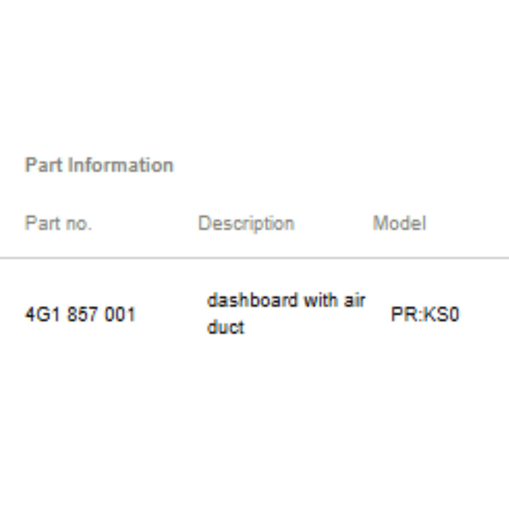 2012-2018 Audi A6 Dashboard Panel OEM 4G1857001