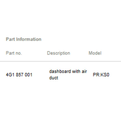 2012-2018 Audi A6 Dashboard Panel OEM 4G1857001