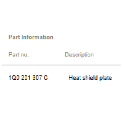 2011–2015 VW Jetta Fuel Tank Heat Shield Used OEM 1Q0201307C
