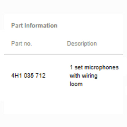 2012–2018 Audi A6 / A7 / A8 Bluetooth Microphone Used OEM 4H1035712