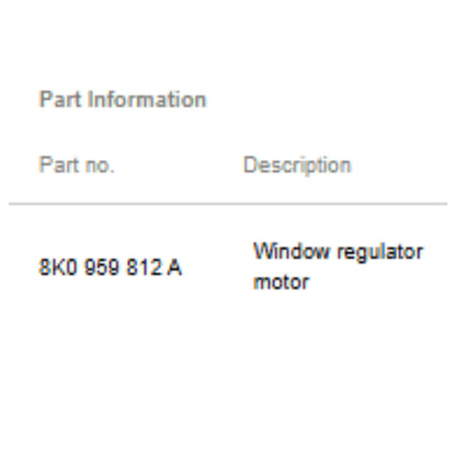 2012–2018 Audi A6 Rear Right Window Motor Used OEM 8K0959812A