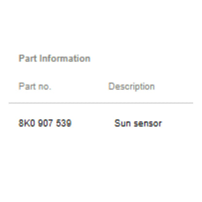 2012 Audi A4 Ambient / Sunlight Sensor Used OEM 8K0907539