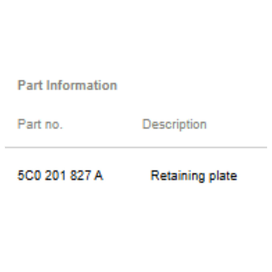 2011–2015 VW Jetta Retaining Plate Used OEM 5C0201827A