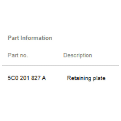 2011–2015 VW Jetta Retaining Plate Used OEM 5C0201827A