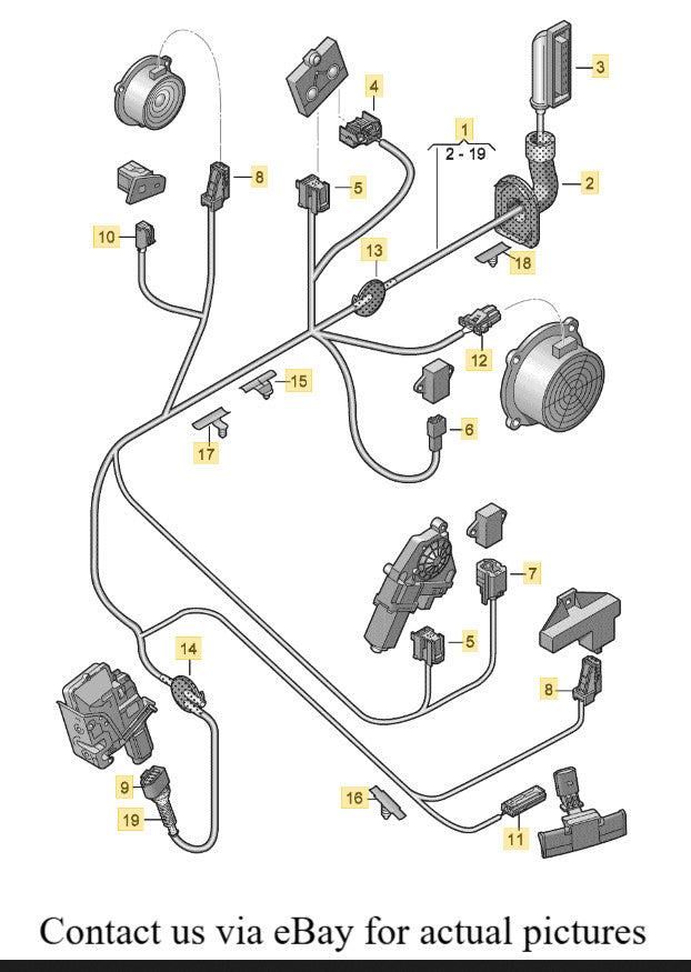 2010–2012 AUDI A4 A5 Q5 FRONT RIGHT DOOR WIRING HARNESS USED OEM 8K0971030AG
