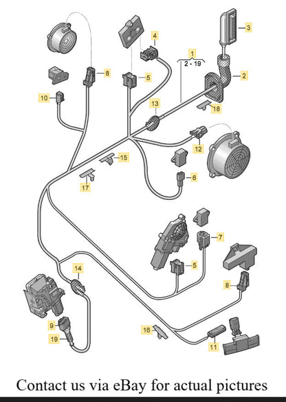 2010–2012 AUDI A4 A5 Q5 FRONT RIGHT DOOR WIRING HARNESS USED OEM 8K0971030AG