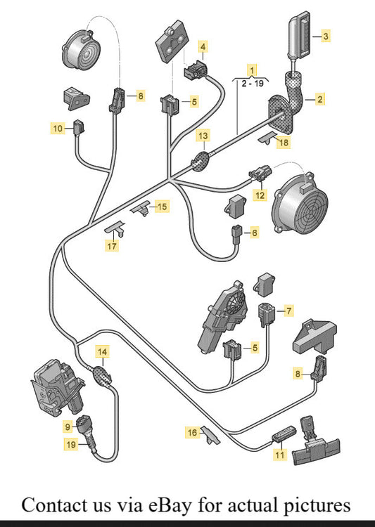 2010–2012 AUDI A4 A5 Q5 FRONT RIGHT DOOR WIRING HARNESS USED OEM 8K0971030AG