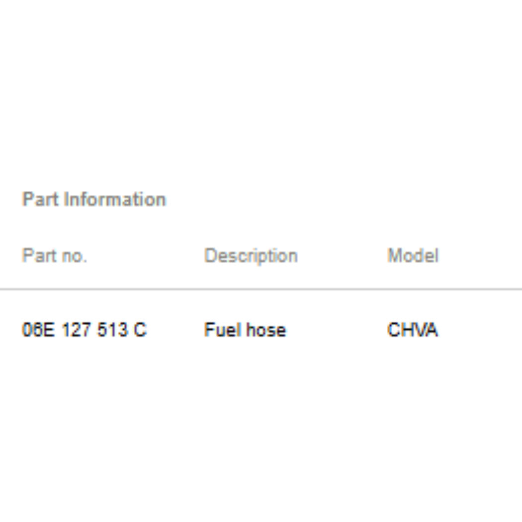 2012–2018 Audi A6 Fuel Hose Used OEM 06E127513C