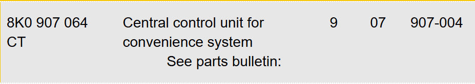 2009-2016 AUDI A4 A5 Q5 COMFORT CONTROL MODULE BCM2 USED OEM 8K0907064CT