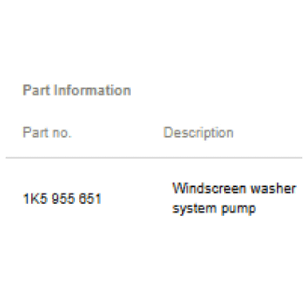 2012–2018 VW/Audi Windshield Washer Pump USED OEM 1K5955651
