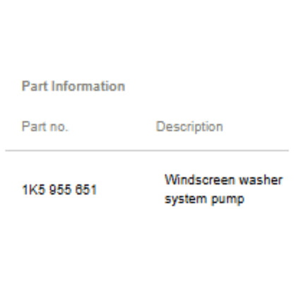 2012–2018 VW/Audi Windshield Washer Pump USED OEM 1K5955651
