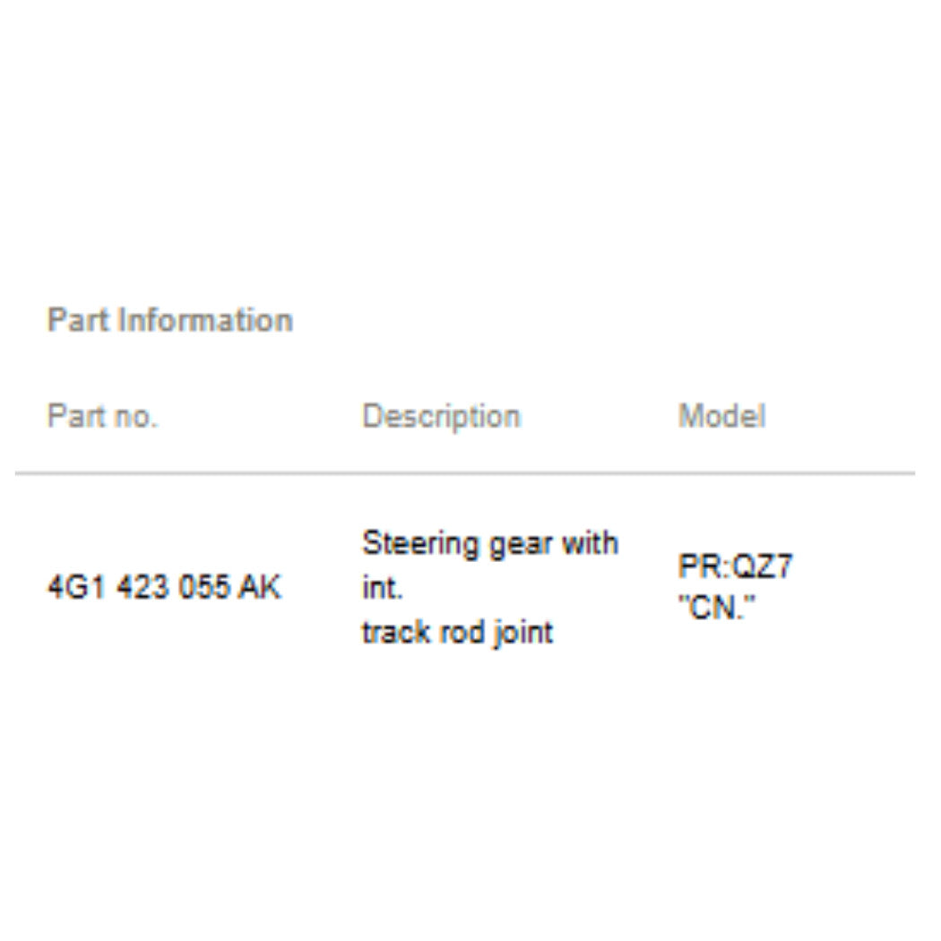 2012-2018 Audi A6 Quattro Electric Steering Rack Used OEM 4G1423055AK