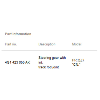 2012-2018 Audi A6 Quattro Electric Steering Rack Used OEM 4G1423055AK