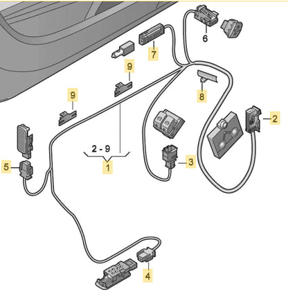 2010–2012 AUDI A4 Door Wiring Set USED OEM 8K0971693B