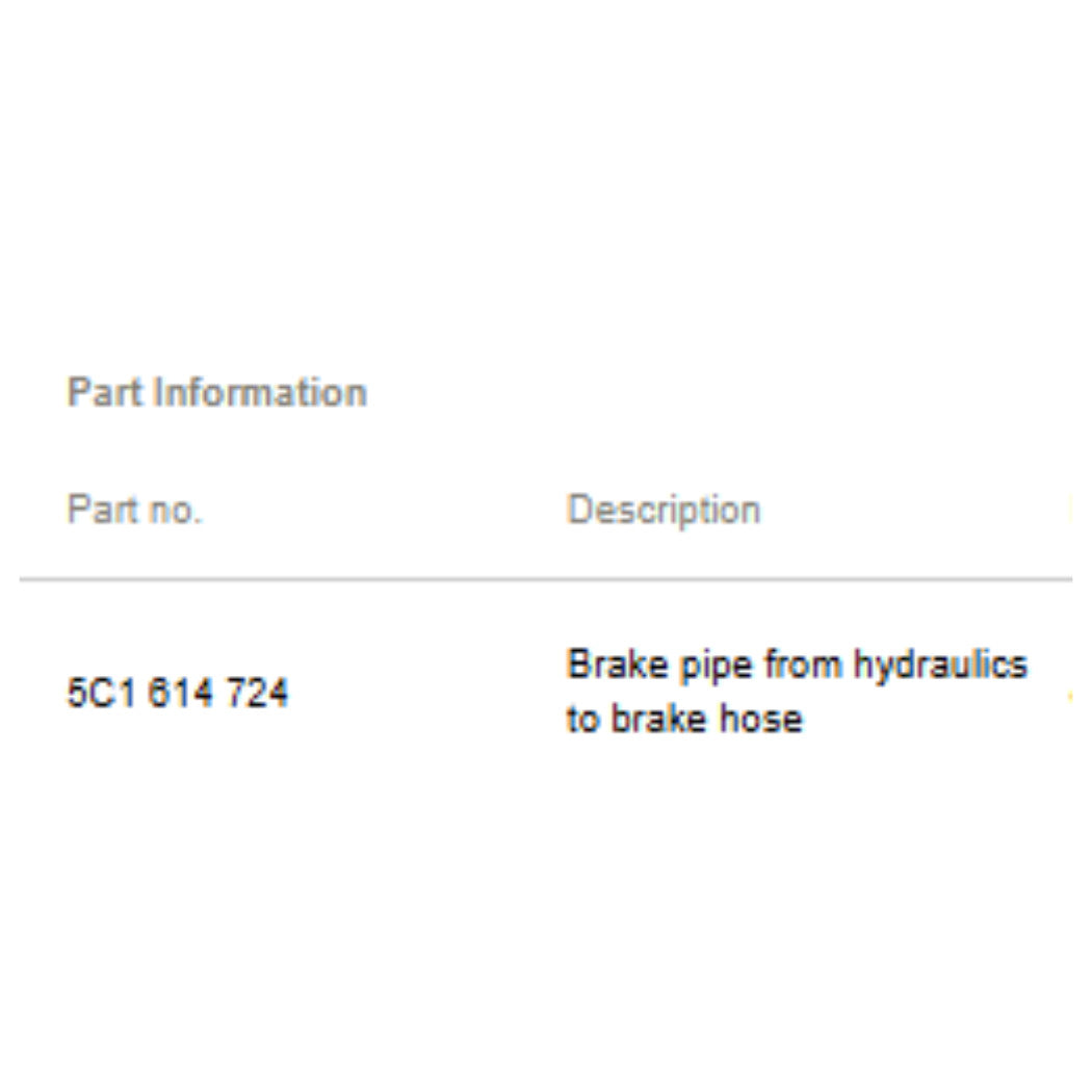 2011–2015 VW Jetta Brake Line / Hydraulic Hose Used OEM 5C1614724