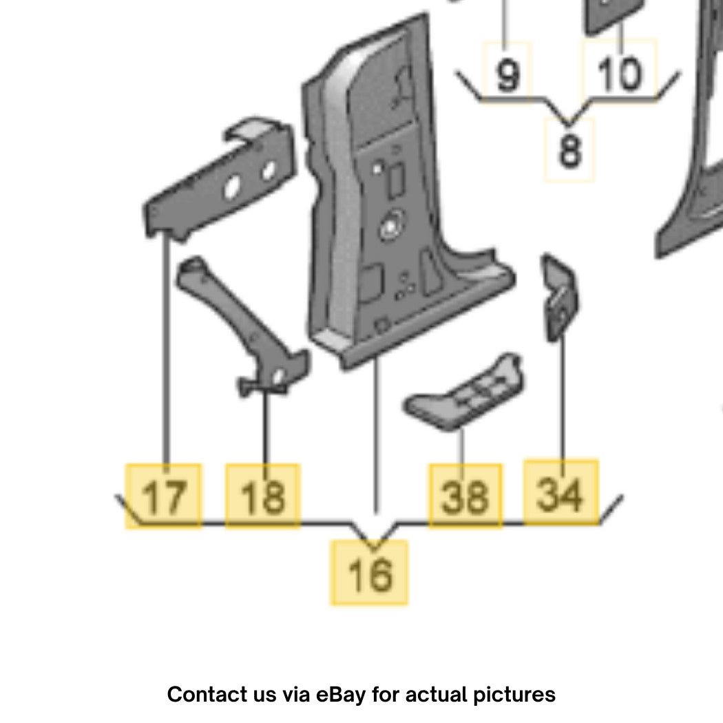 2014 Audi A6 A-Pillar Lower Reinforcement Panel OEM 4G0809055A