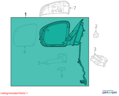 2014 Jeep Cherokee Left Outside Mirror Used OEM 68325345AA