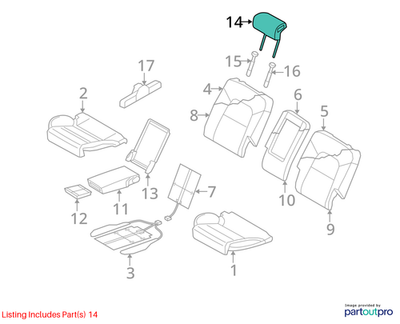 2013 Audi Q5 Rear Headrest Set of 3 Used OEM 8R0885973C38M