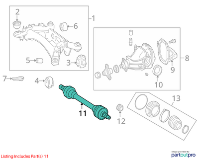 Mercedes-Benz 2008-2012 C63 AMG Rear Axle Shaft 2043507923