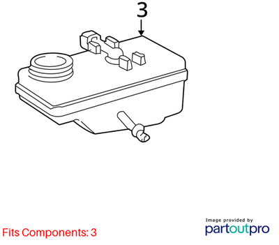 Jaguar 2000-2008 Jaguar S-Type Brake Master Cylinder Reservoir XR810533