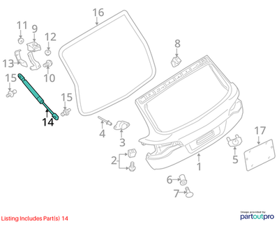 Audi 2007-2015 Q7 Liftgate Lift Support 4L0827552E