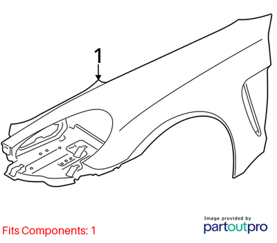 2011 Porsche Panamera S Front Left Fender Used OEM 97050303104GRV