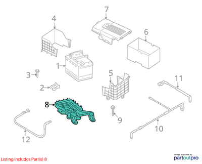 2012–2018 VW Jetta Beetle Battery Tray USED OEM 1KM915333