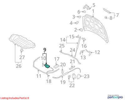 Audi 2007-2018 Audi Q7 Hood Latch 4L0823509B