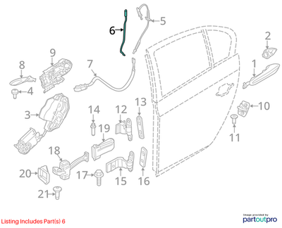 2013 BMW 520i Rear Right Door Lock Latch Actuator Link Rod USED OEM 51227175718