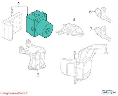 2014 Volkswagen Jetta ABS Hydraulic Assembly Used OEM 1K0614517BTBEF