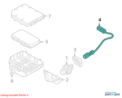 2016 Audi A6 Quattro Park Assist Camera Wiring Harness Used OEM 4G0971192A