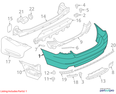 2013 BMW 520i  Rear Bumper Cover Primed Used OEM 51127238522