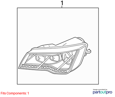 Audi 2013-2015 Audi S7 Headlight Assembly 4G8941773B