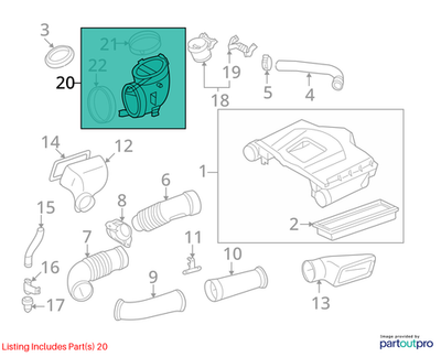 Mercedes-Benz 07-12 GL450 Engine Air Intake Hose Adapter 2731400118