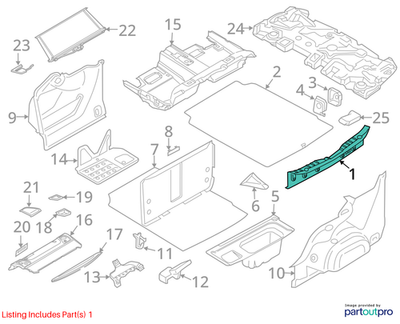 2011–2016 BMW 520i Trunk Loading Sill Cover USED OEM 51479163190