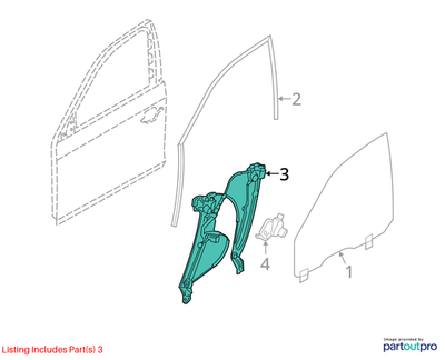 2013 BMW 520i F10 Front Right Window Regulator Used OEM 51337182132