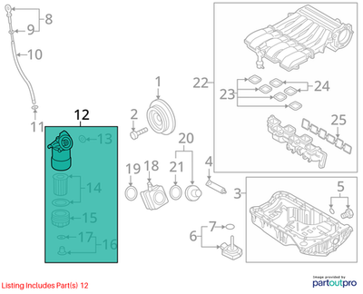04-12 Volkswagen  Touareg Engine Oil Filter Housing 03H115403J