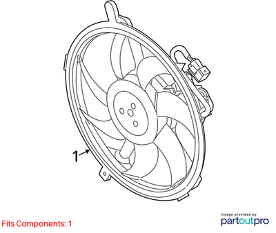 2012 Mini Cooper R50/R53/R55/R56/ Radiator Cooling Fan Assembly OEM 17422754854
