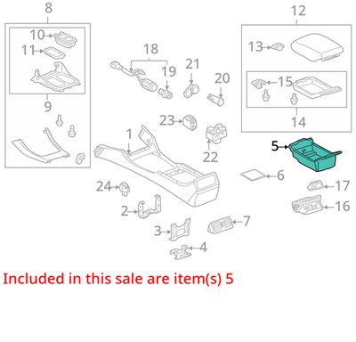 1998-2005 Lexus GS400 Rear Console Lower Box 5891230190
