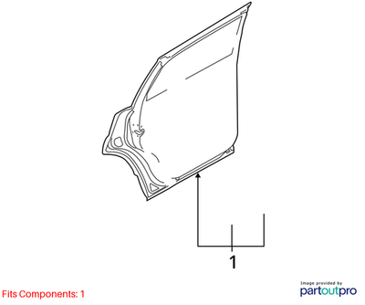 2007  Audi Q7 Rear Right Passenger Side Door Shell Used OEM 4L0833052