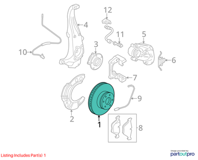 2011–2016 BMW 520i Rear Brake Disc Lightweight Ventilated USED OEM 34116896652