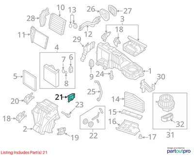 2011–2015 VW Jetta HVAC Air Adjustment Control Motor Used OEM 1K1907511E