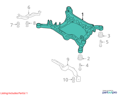 2012 Audi Q5 Rear Suspension Subframe Crossmember Used OEM 8R0505235N