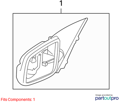 2009 Chevrolet Lumina S Left Outside Rear View Mirror Assembly Used OEM 92194048
