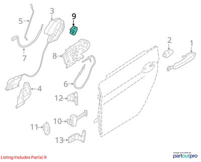 2013 BMW 520i F10 Door Lock Striker Plate Genuine OEM used 51217312545