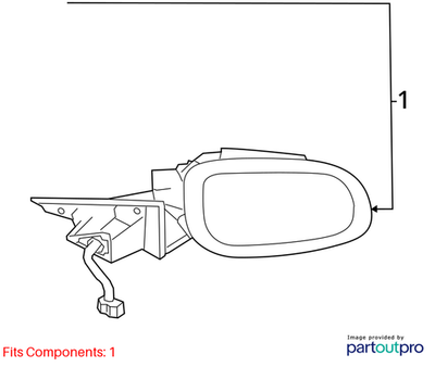 2018 Jaguar F-Pace RH Side Mirror Used OEM T4A5597