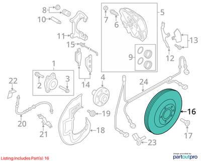 2012 Audi A8 Quattro Front Disc Brake Rotor Used OEM 4H0615301AN